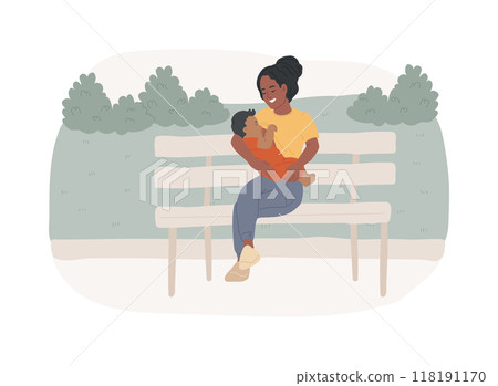 Breastfeeding isolated cartoon vector illustrations. 118191170
