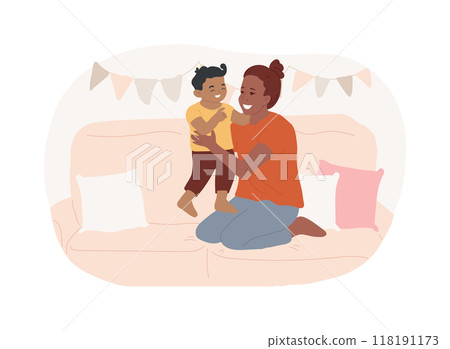 Playing with a baby isolated cartoon vector illustrations. 118191173