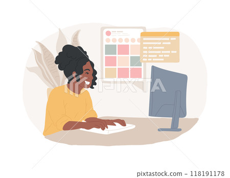 Blogging isolated cartoon vector illustrations. Blogging isolated cartoon vector illustrations. 118191178