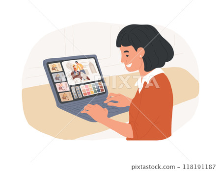 Photo editing isolated cartoon vector illustrations. Photo editing isolated cartoon vector illustrations. 118191187