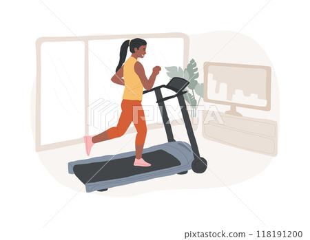 Home treadmill isolated cartoon vector illustrations. 118191200