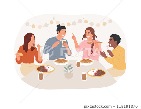 Indian restaurant isolated cartoon vector illustrations. 118191870