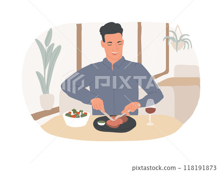Steak house isolated cartoon vector illustrations. Steak house isolated cartoon vector illustrations. 118191873