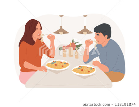 Italian restaurant isolated cartoon vector illustrations. 118191874