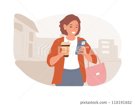 Coffee on the way isolated cartoon vector illustrations. 118191882