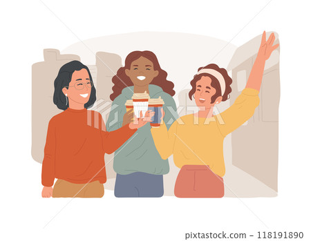 Hot latte isolated cartoon vector illustrations. 118191890