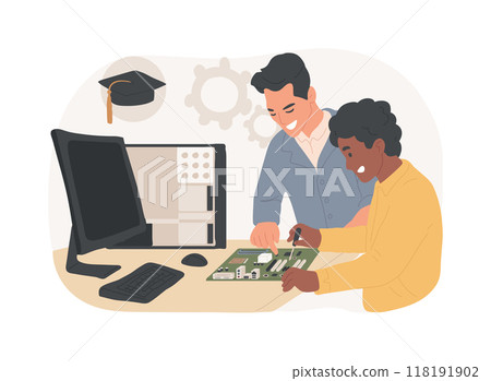 PC maintenance and repair isolated cartoon vector illustrations. 118191902
