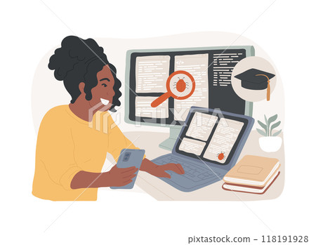 Software testing course isolated cartoon vector illustrations. Software testing course isolated cartoon vector illustrations. 118191928