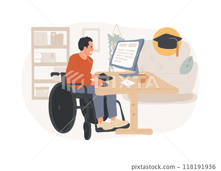 Study from home isolated cartoon vector illustrations. Study from home isolated cartoon vector illustrations. 118191936
