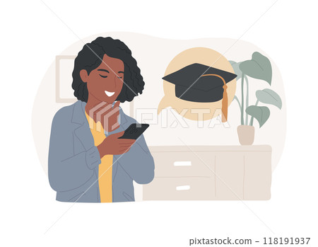 Learning app isolated cartoon vector illustrations. Learning app isolated cartoon vector illustrations. 118191937