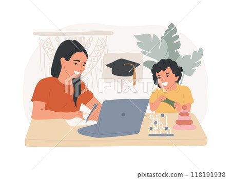 Study during maternity leave isolated cartoon vector illustrations. Study during maternity leave isolated cartoon vector illustrations. 118191938