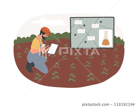 Soil sampling isolated cartoon vector illustrations. 118192194