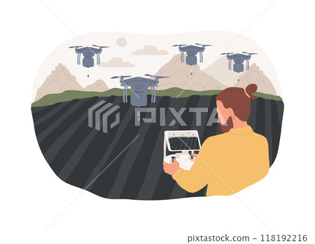 Seed-planting drones isolated cartoon vector illustrations. 118192216