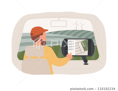 GPS based plant mapping isolated cartoon vector illustrations. GPS based plant mapping isolated cartoon vector illustrations. 118192234