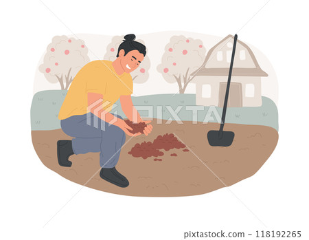 Soil management isolated cartoon vector illustrations. 118192265