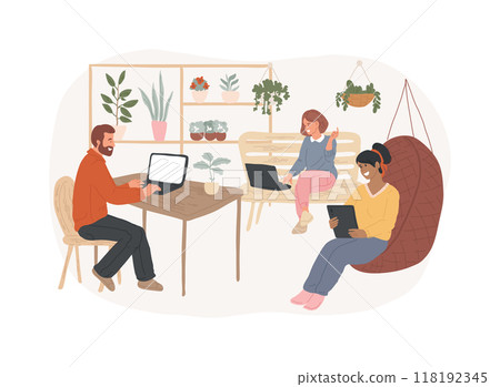 Natural office design isolated cartoon vector illustrations. 118192345