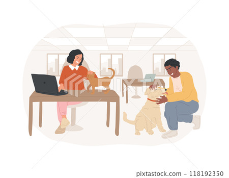 Pet-friendly office isolated cartoon vector illustrations. 118192350
