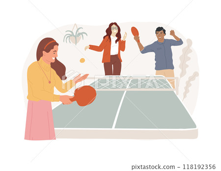 Table tennis tournament isolated cartoon vector illustrations. 118192356