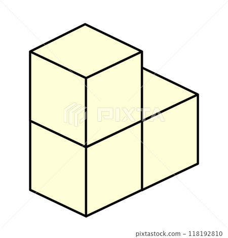 堆積的立方體的插圖。儲備投資形像素材 118192810