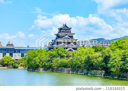 Hiroshima Castle in summer, Hiroshima City, Hiroshima Prefecture 118193015