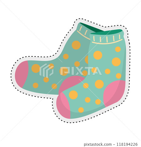 socks Autumn clothes sticker icon Vector 118194226