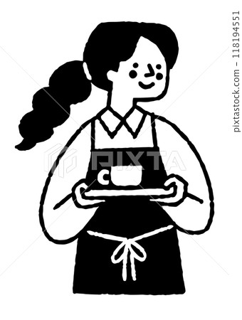 餐廳裡端飲料的女服務生_2 餐廳裡端飲料的女服務生_2 118194551