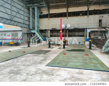 The new loading bay is ready for trucks to deliver kernel palm seeds. The new loading bay is ready for trucks to deliver kernel palm seeds. 118194983