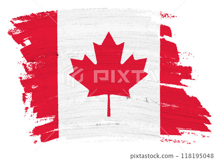 Canada flag paint splash brushstroke 118195048