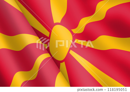 North Macedonia waving flag illustration 118195051