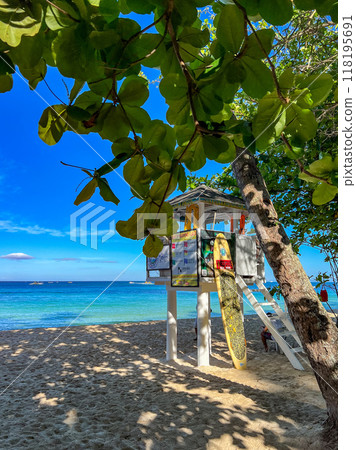 Panoramic view of the White Beach, Boracay . High quality photo Panoramic view of the White Beach, Boracay . High quality photo 118195691