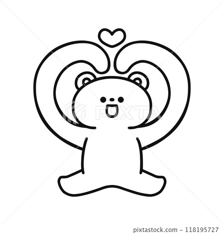 心形/熊形/線描 118195727