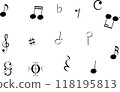 Music icon set with music image 118195813