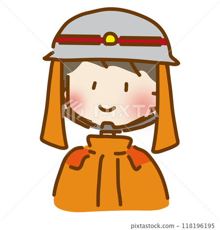 A cute and relaxed female firefighter 118196195