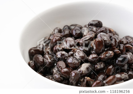 Close-up of black soybeans natto 118196256