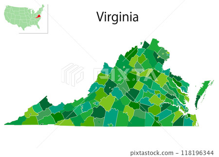 Virginia America map icon 118196344