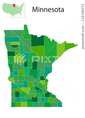 Minnesota USA map icon Minnesota USA map icon 118196351