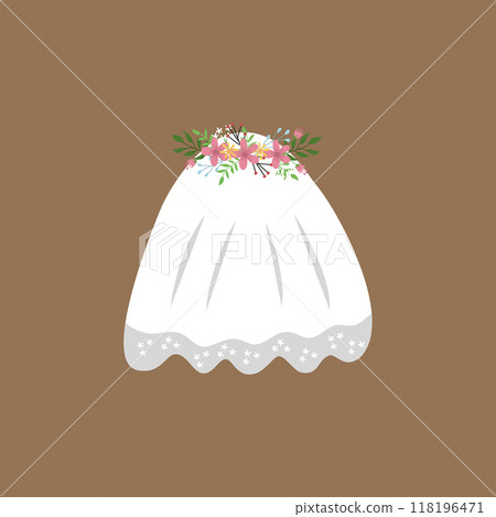 pure white veil with floral  118196471