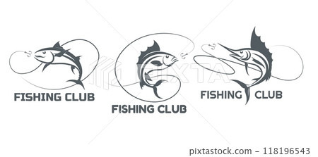 Fishing club emblem set 118196543
