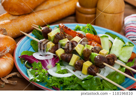 Chicken heart brochettes 118196810