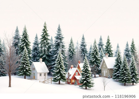 Winter village landscape Winter village landscape 118196906