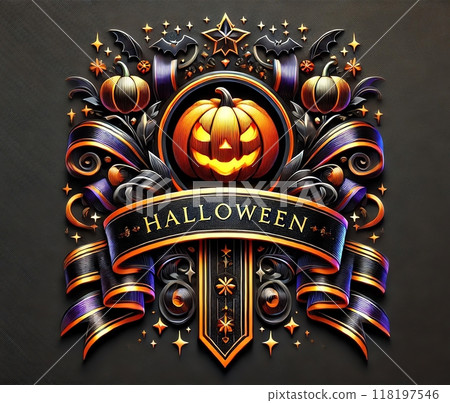 萬聖節符號絲帶背景 118197546