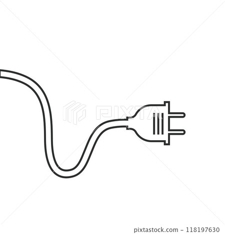 electric cord black line icon electric cord black line icon 118197630