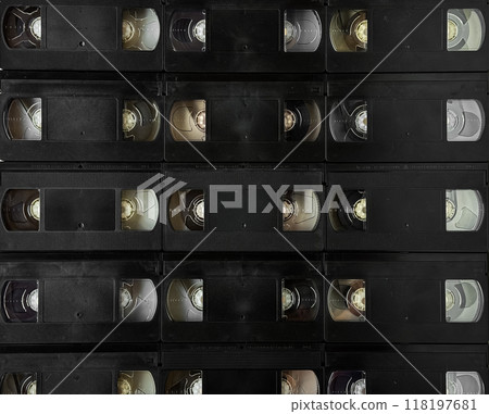 Retro vhs tapes collection: nostalgic media nostalgia and vintage entertainment Retro vhs tapes collection: nostalgic media nostalgia and vintage entertainment 118197681