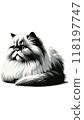 Monotone image of an American Himalayan. A cross between a Persian and a Siamese, it is characterized by its point color. 118197747
