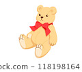 Teddy bear with red ribbon 118198164