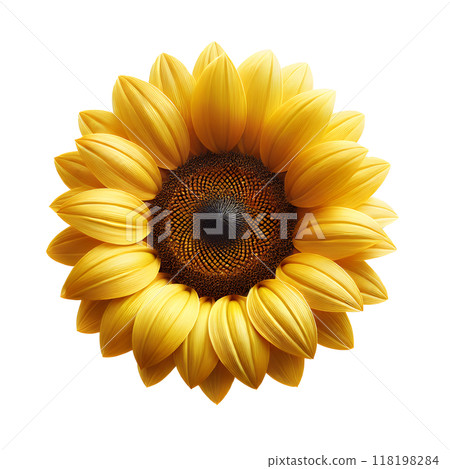 白色背景上的大向日葵花 白色背景上的大向日葵花 118198284