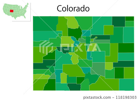 美國科羅拉多州地圖圖標 美國科羅拉多州地圖圖標 118198303