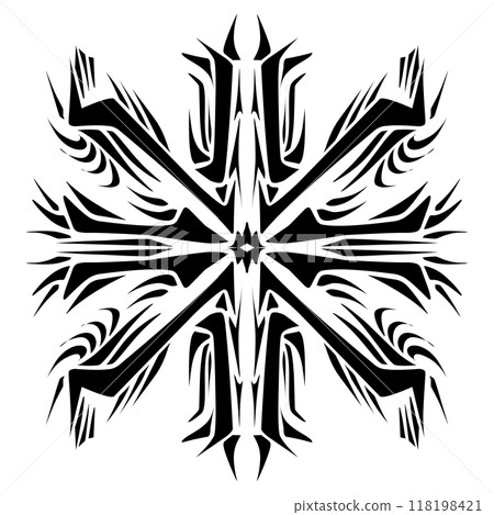 Illustration of a tribal tattoo with a aesthetic shape 118198421