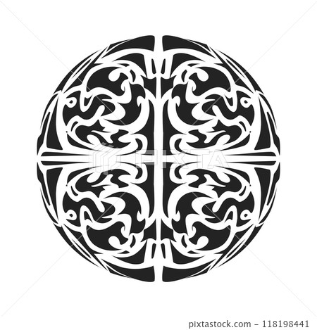 Illustration of a tribal tattoo with a aesthetic shape 118198441