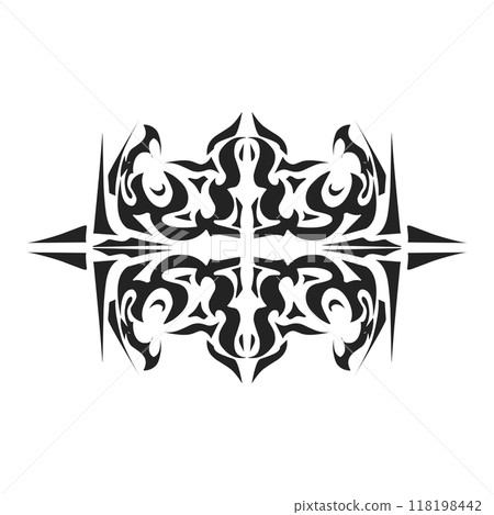 Illustration of a tribal tattoo with a aesthetic shape 118198442